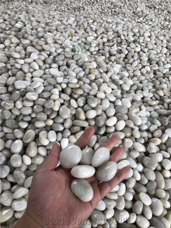 White Pebbles For Paving Decoration Walkway Pebble Stone